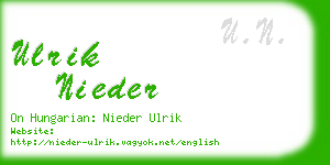 ulrik nieder business card